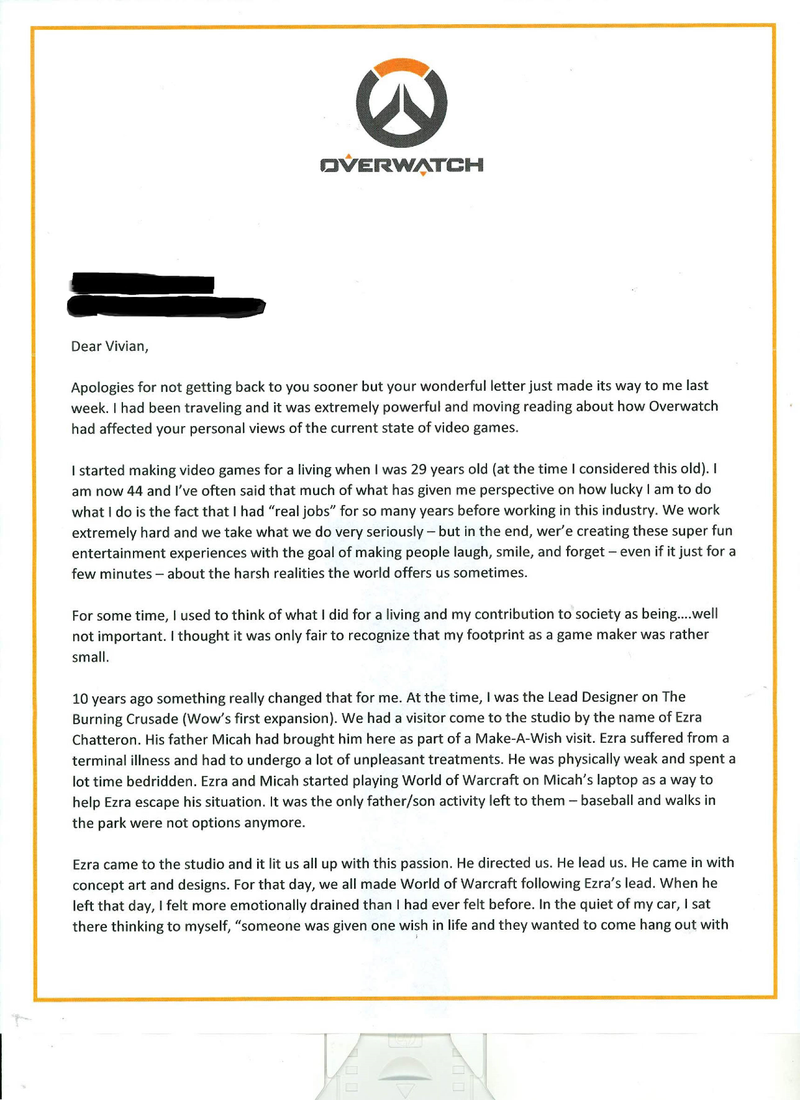 Illustration for article titled Overwatch Fan's Letter To Jeff Kaplan About Black Women Gets Heartfelt Response